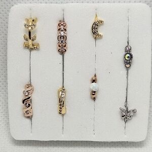 Nose Rings Lot Of 8 Nose Piercing Jewelry Hoop Surgical Steel 20GA-0.8mm